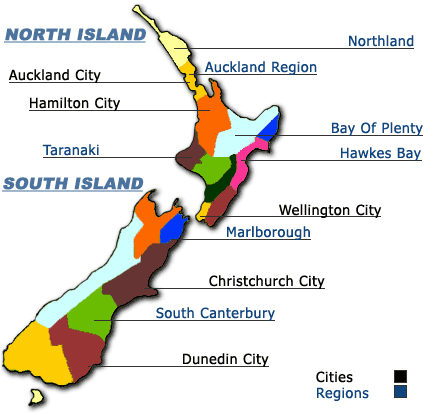 แผนที่นิวซีแลนด์